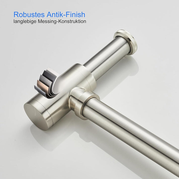 Siphon Universal für Waschtisch, KEOKBON 1 1/4 x 32 mm Syphon & Pop up Ventil Ablaufgarnitur mit Übe