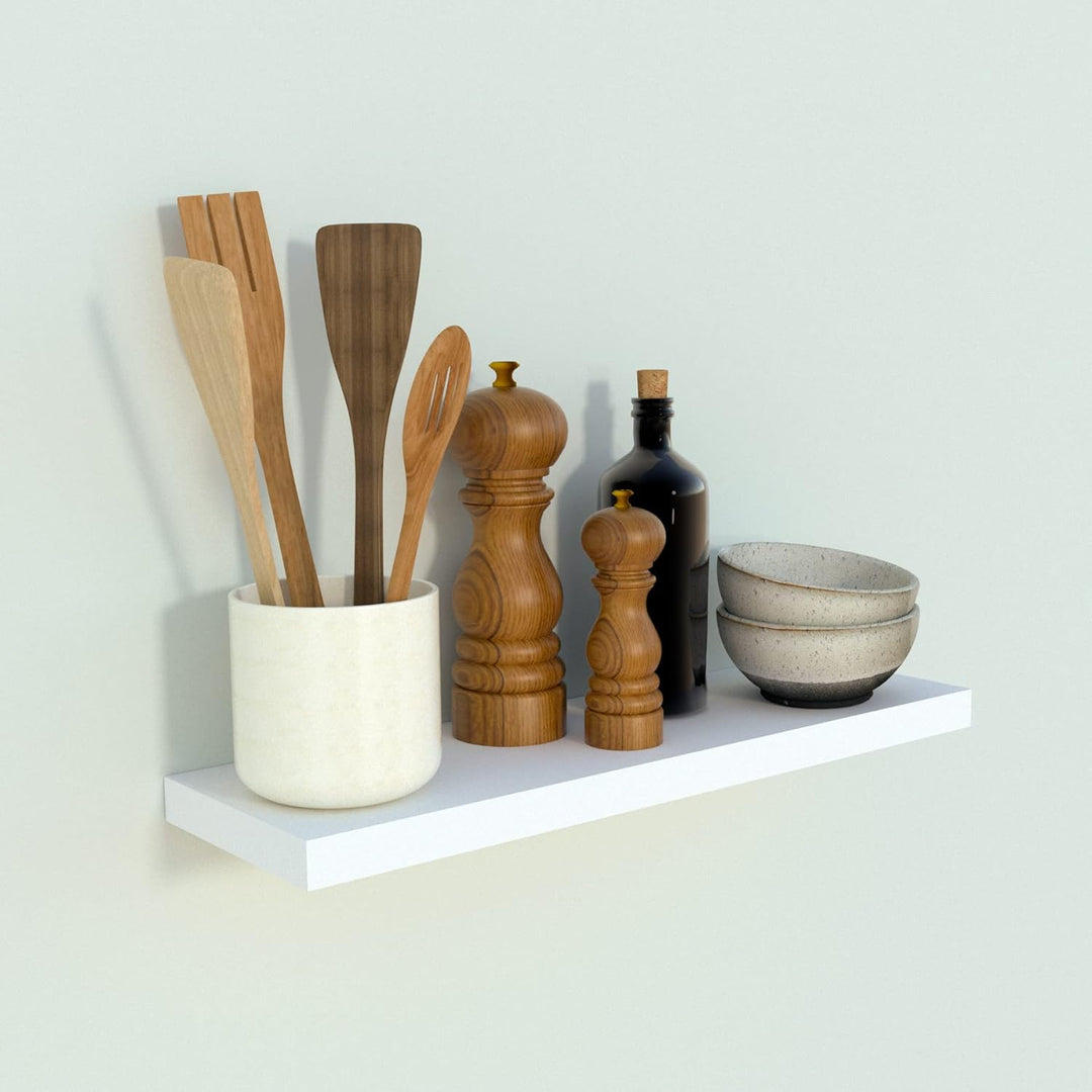 Henor Wandregal FSC® Holzwandregal 50 x 15 x 2.5 cm. Laden Sie 30 kg. Weiss 50 Weiss, P-15 Cm., 50 W