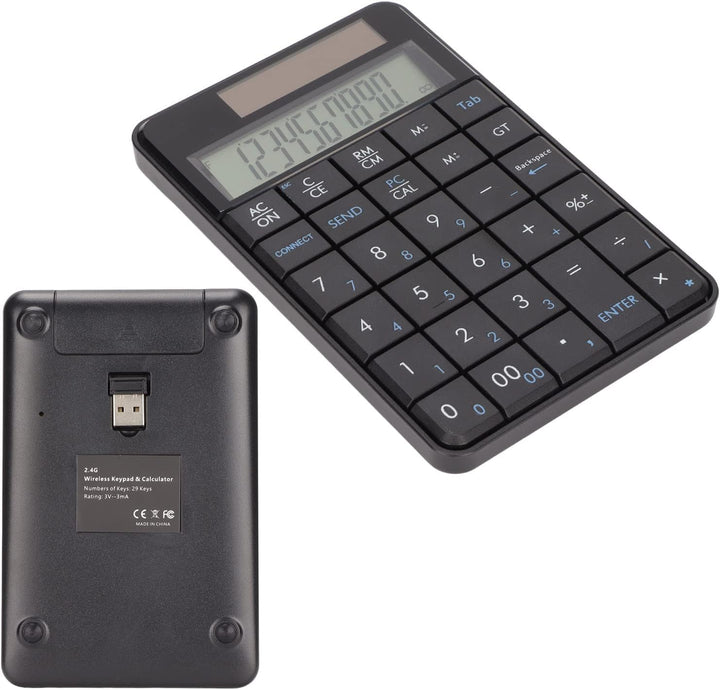 Annadue 2 in 1 Kabelloses Keypad mit Taschenrechner, 29 Tasten 2.4G Kabellos Nummernblock Ziffernblo