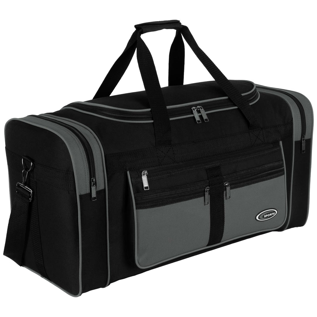 Sporttasche, Reisetasche und Fitnesstasche für Damen und Herren- Tainingstasche, Gym Bag (Grau, L 65