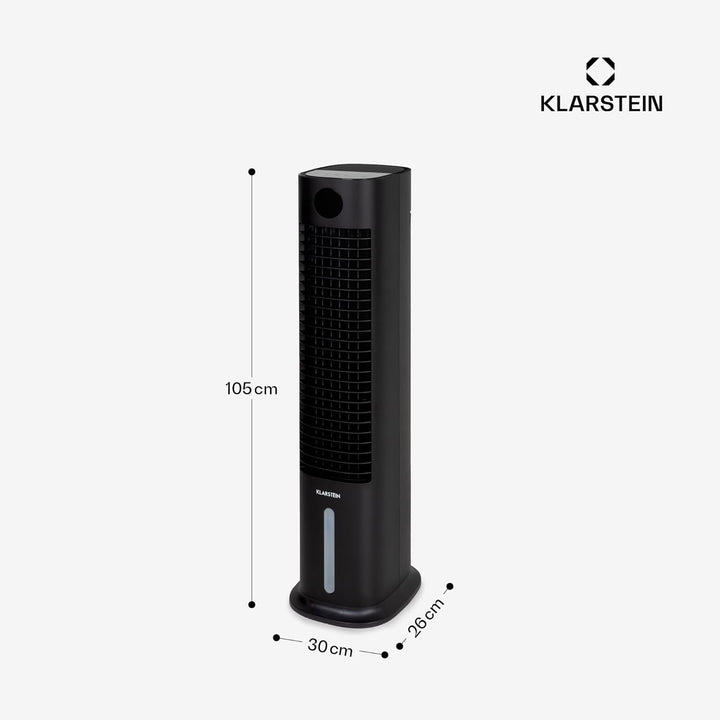 Klarstein Mobiler Luftkühler, 5-in-1 Klimagerät Mobil mit Nachtmodus, Leiser Ventilator & Luftkühler