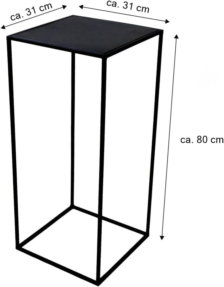 PrimoLiving 2er Set Metall Blumenhocker/Beistelltisch 77792 eckig schwarz Gr. L+XL 2er Set: L+XL, 2e