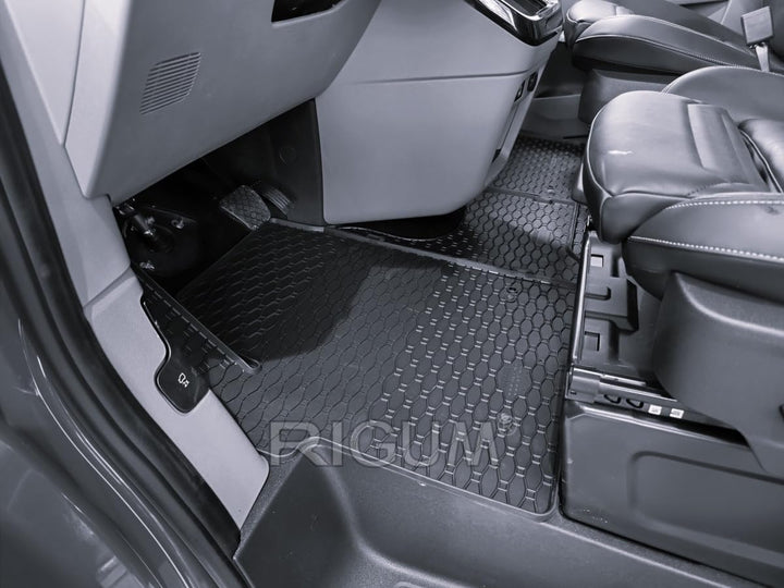 Gummifussmatten kompatibel mit Ford Tourneo Custom NXN 3 Sitzer | Baujahr ab 2024, hoher Rand, wasse