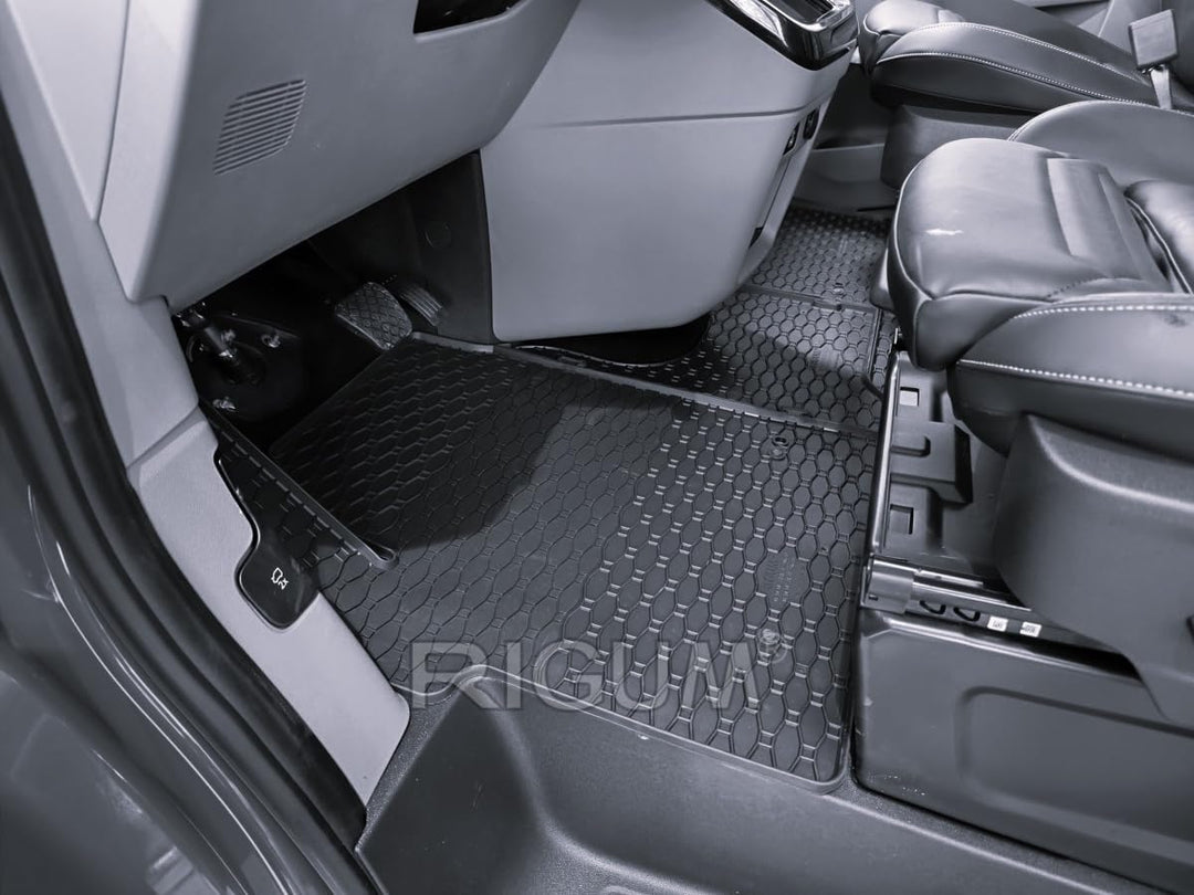 Gummimatten passt für Ford Tourneo Custom FH 3-Sitz + 1.Reihe | Baujahr ab 2024, Fahrerhaus 3-Sitz,
