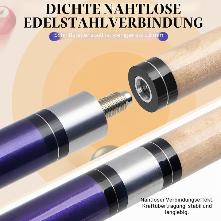 Kmise Pool-Queue-Set – 147 cm Langer Queue, professioneller Billardqueue aus kanadischem Ahorn, für