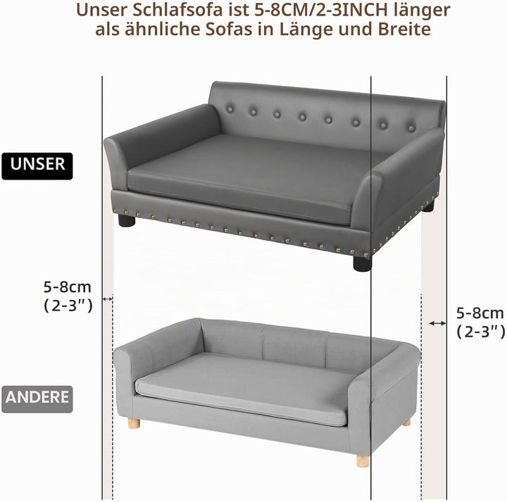 BingoPaw Luxus Hundesofa Grosse Hunde: Mordern Haustiersofa Mikrofaser Leder atmungsaktive wasserdic