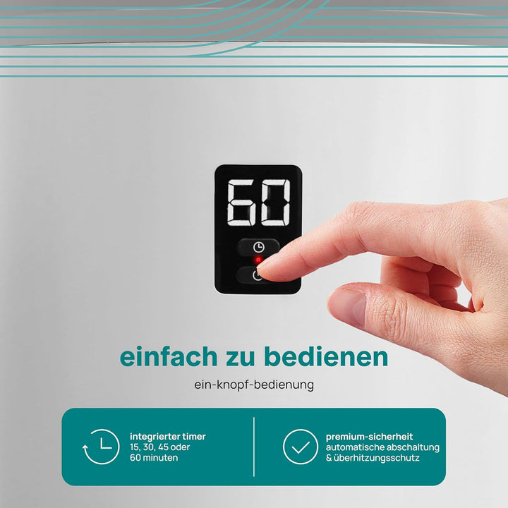 SereneLife Handtuchhalter Braun Grau – Elektrischer Handtuchwärmer für 2 Handtücher Energiesparend u