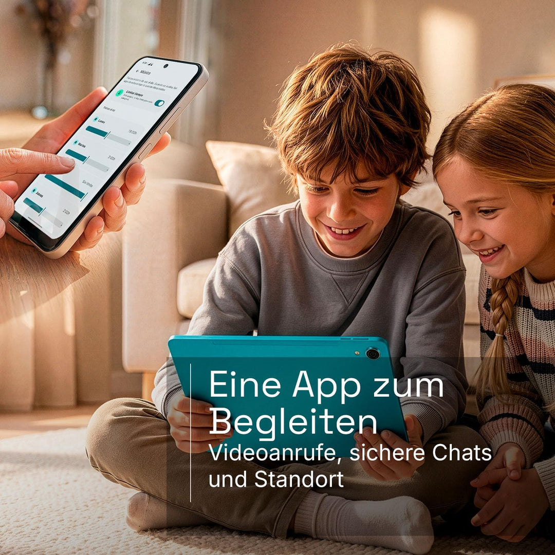 SPC WUUM TAB - Kinder-Tablet mit Hülle, Kindersicherung, sicherem Chat, Apps und Zeitmanagement von