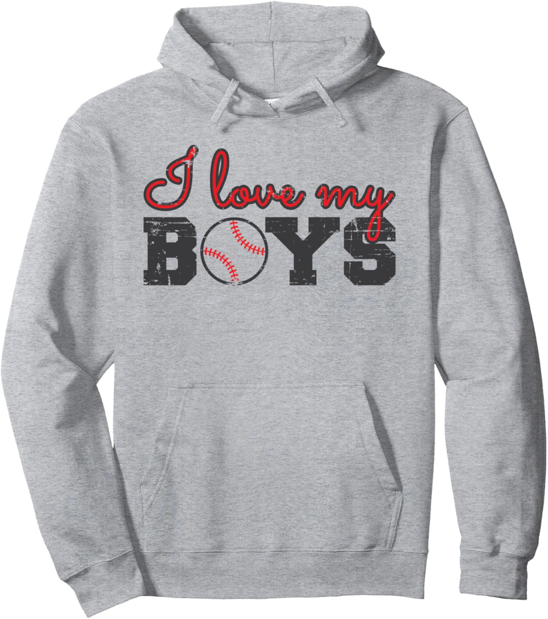 Baseball Mom – I Love My Boys Pullover Hoodie