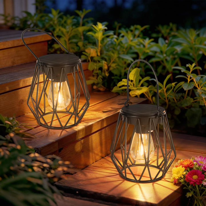 Kimjo Solarlaterne für Aussen, Solarlampen für Aussen Garten Hängend/Stehend, IP65 Wasserdicht Solar