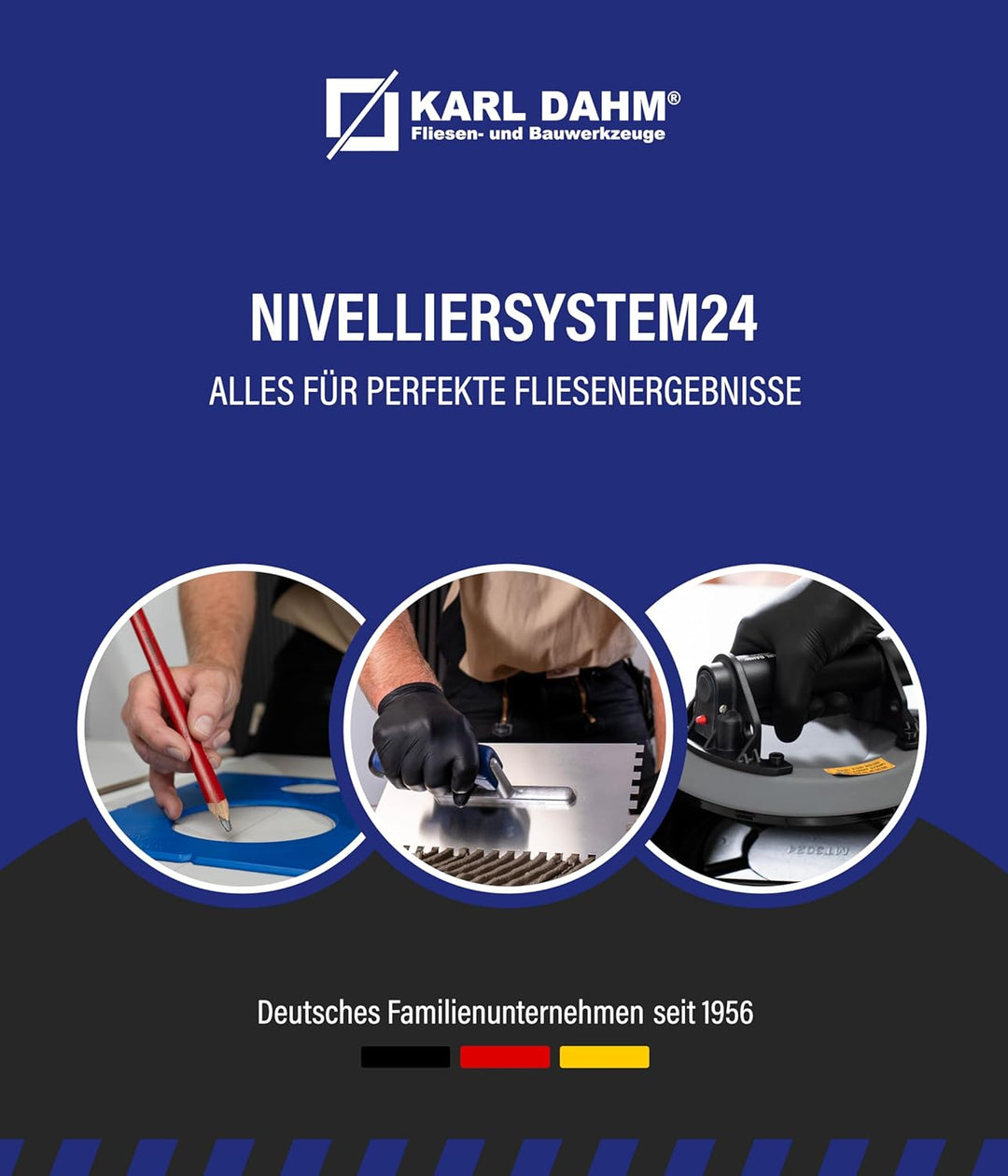 Nivelliersystem24 Starter-Set für 2mm Fugen 50 Zughauben + 150 Laschen im Eimer I Für 3-15mm Fliesen