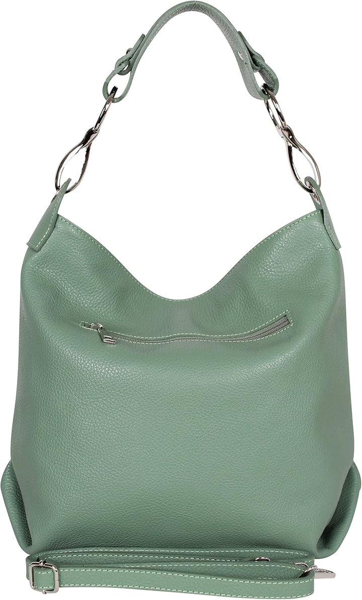 AmbraModa GL033 - Damen echt Ledertasche Handtasche Schultertasche Henkeltasche Beutel, Avocadogr&#x