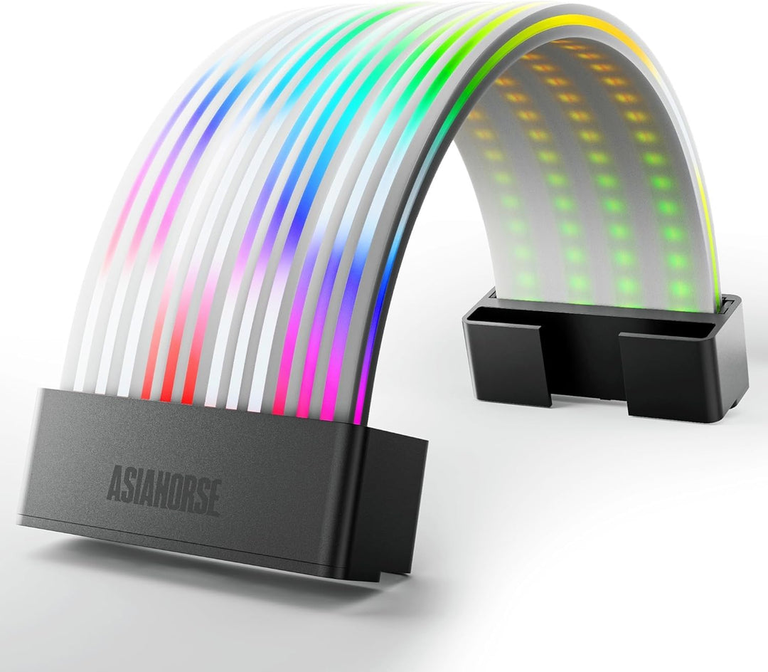 AsiaHorse Auroralearn-V2 ARGB Netzteil-Kabelabdeckung für 3×8-Pin (6+2) PCIe GPU-Stromkabel – Schwar