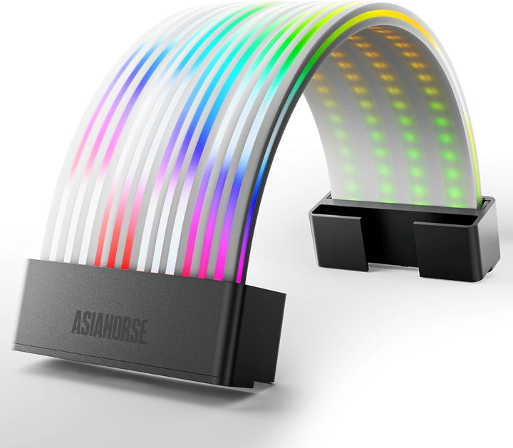 AsiaHorse Auroralearn-V2 ARGB Netzteil-Kabelabdeckung für 3×8-Pin (6+2) PCIe GPU-Stromkabel – Schwar