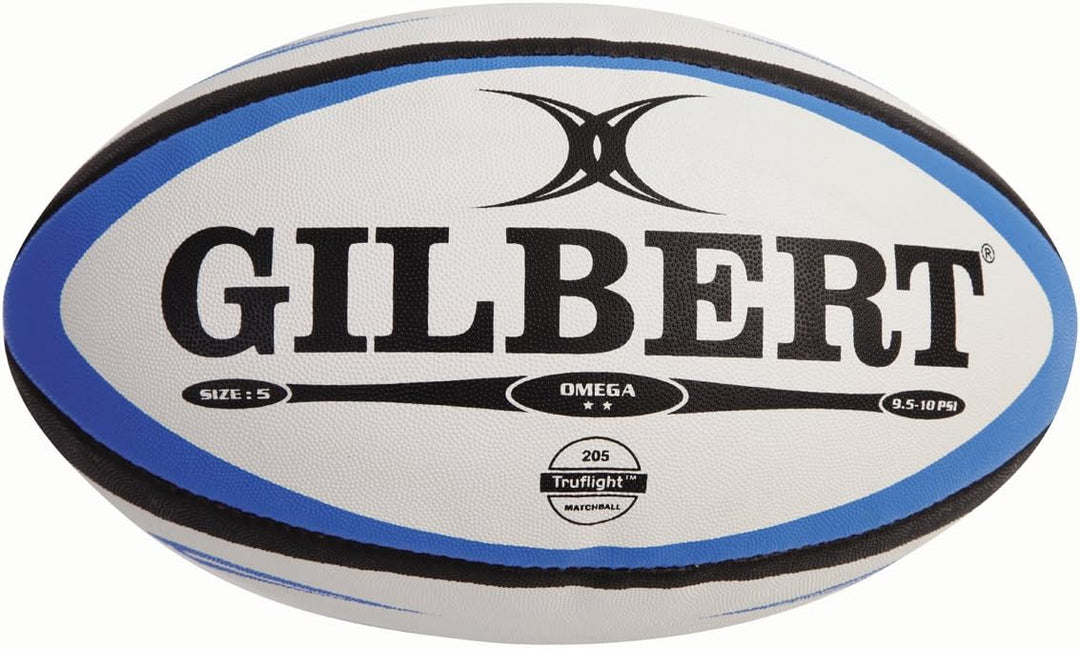 Gilbert Omega Match Rugbyball für Herren Size 3 blau / schwarz, Size 3 blau / schwarz
