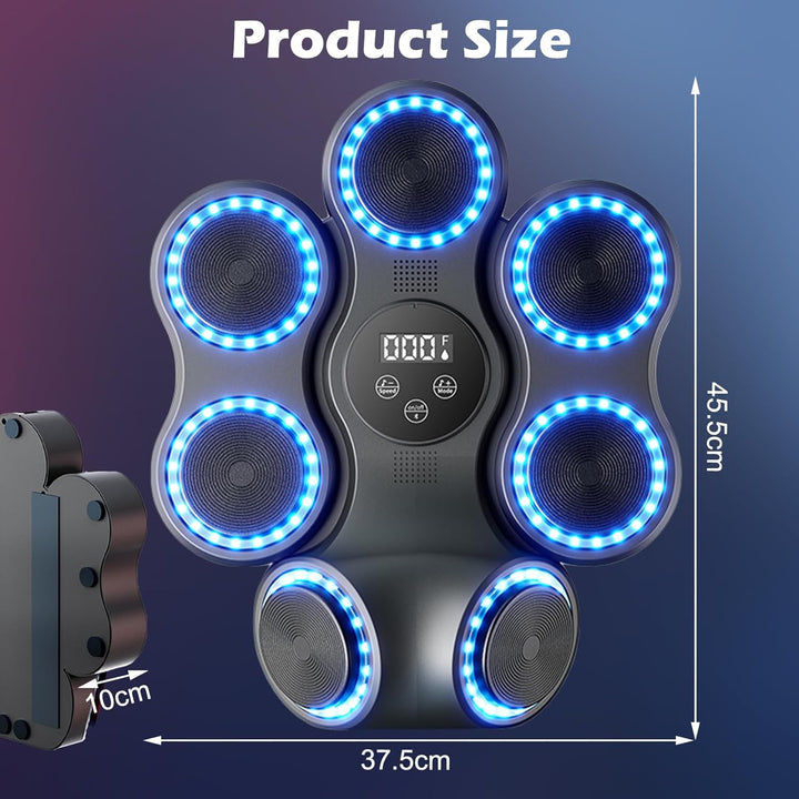 Music Boxing Machine für Erwachsene, Musikboxing Maschine mit LED-Lichtern, Bluetooth, 9 Geschwindig