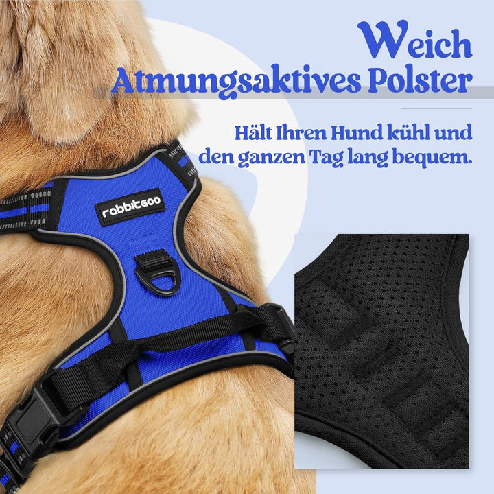 rabbitgoo Hundegeschirr Mittelgrosse Hunde Anti Zug Geschirr Hund mit Kontrolle No Pull Verstellbar