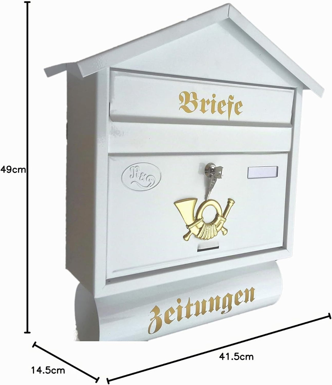 Stabiler Briefkasten Modell Spitzdach, Premium-Qualität, mit Schutzlackierung Verschiedene Modelle X