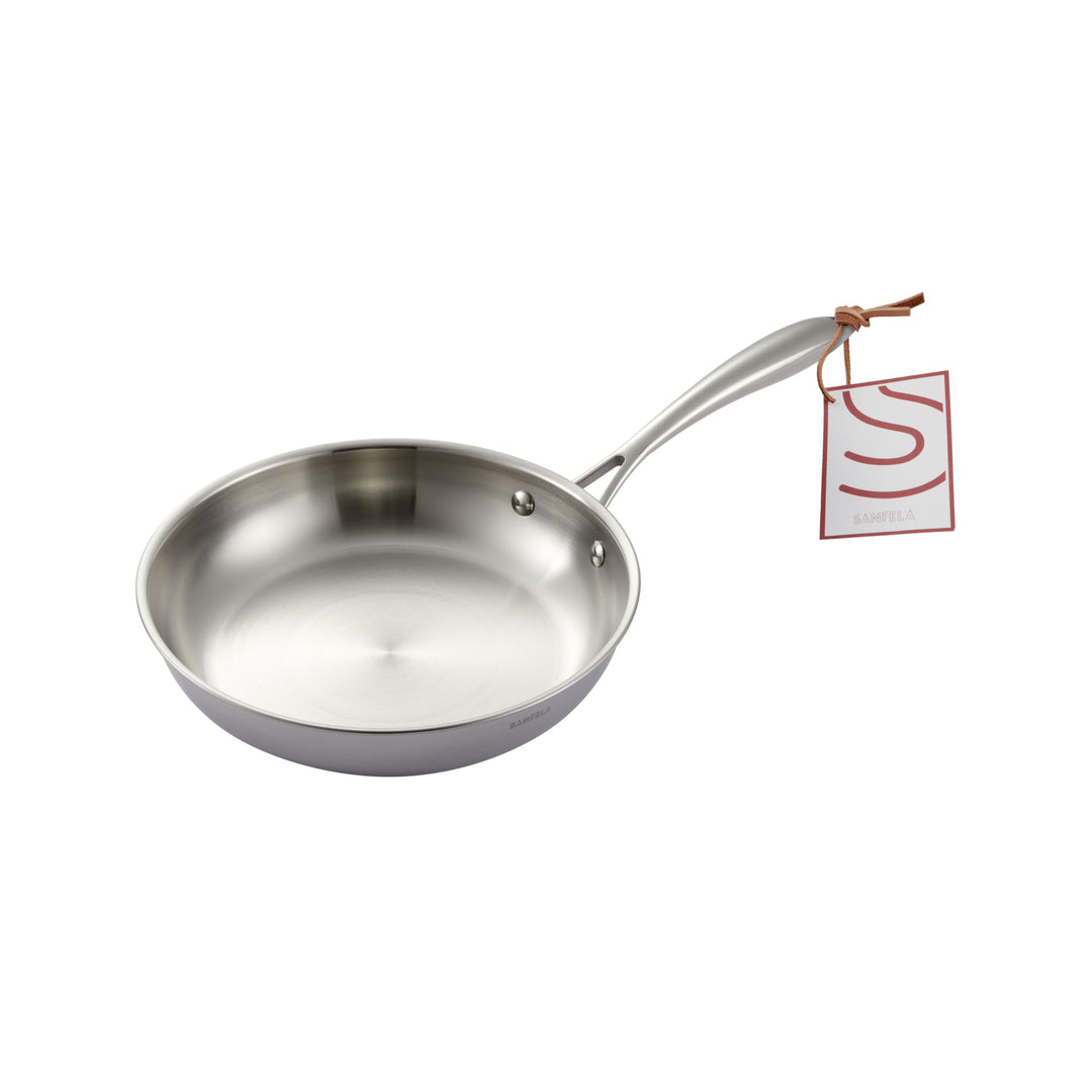 24 cm Edelstahlpann, 5-Lagige Edelstahlpann, Geschirrspüler und Backofen Safe, Induktionspanne, glei