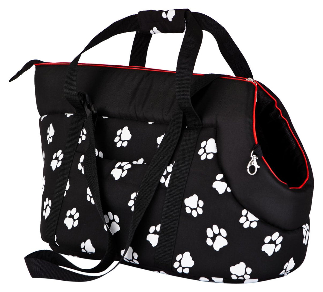 Hobbydog TORCWL3 Tragetasche für Hunde und Katzen, 27 x 25 x 43 cm, schwarz mit Pfoten schwarz 27 x