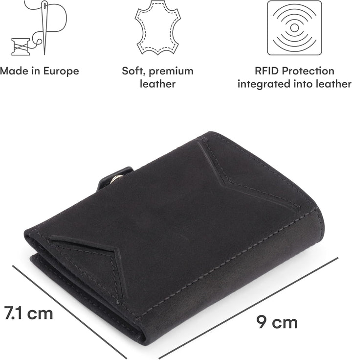 DONBOLSO Wallet Air | Slim Wallet mit Apple AirTag Fach | Hochwertiges Kreditkartenetui aus Echtlede
