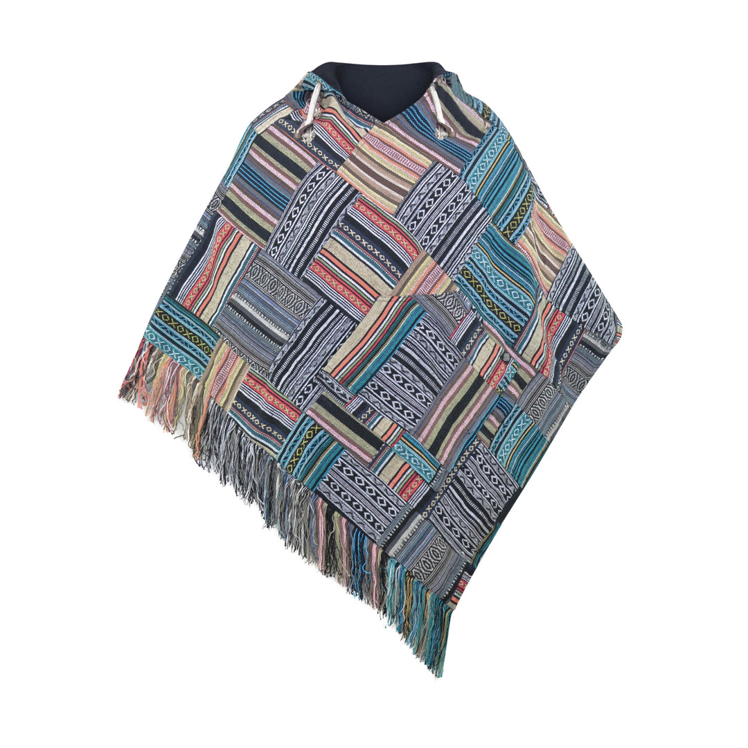 virblatt - Poncho Herren | Baumwolle | Herren Poncho Winter |zum Wenden| Mexiko Poncho Herren warm K