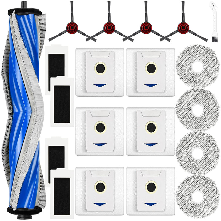 20 Stück Zubehör für Ecovac Deebot T30 / T30 Pro Omni Saugroboter, 1 Hauptbürste 6 Staubbeutel 4 Wis