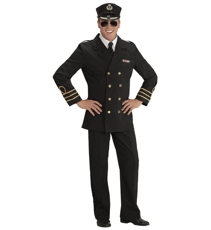 "NAVY OFFICER" (jacket, mock shirt with tie, pants, hat) - (S), S