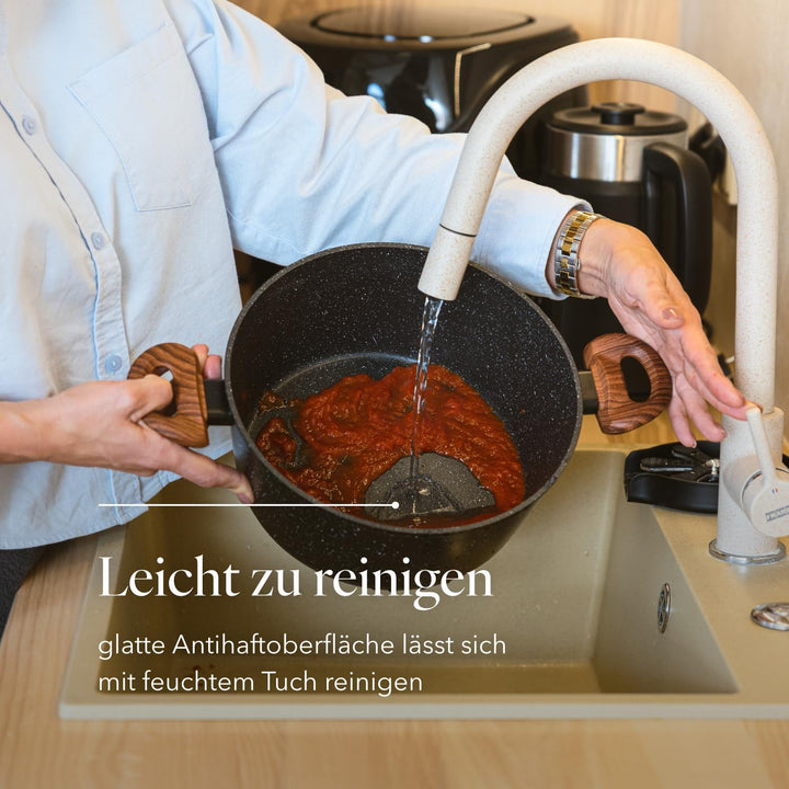 FLORINA Aluminiumtopf MASTER BLACK 24 cm 4L | Antihaftbeschichtung | Für alle Herdarten inkl. Indukt