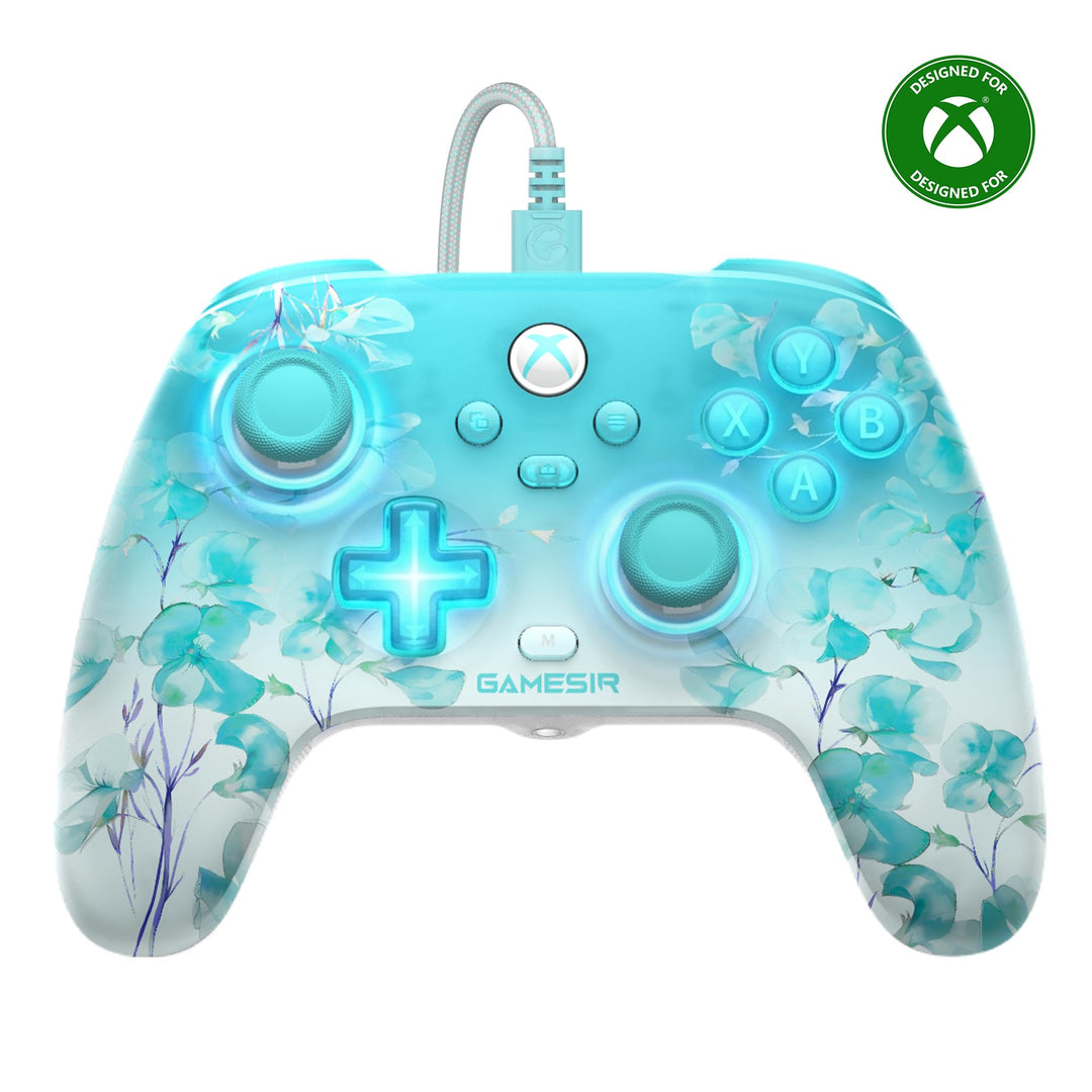 GameSir T7 Pro Floral – kabelgebundener Controller für Xbox Series X|S, Xbox One, Windows 10/11, Hal