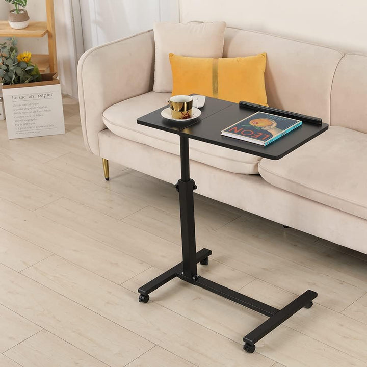 Betttisch mit Rollen, Betttisch für Laptop, Serviertablett für Sofa, Bremsen an beiden Hinterrädern,
