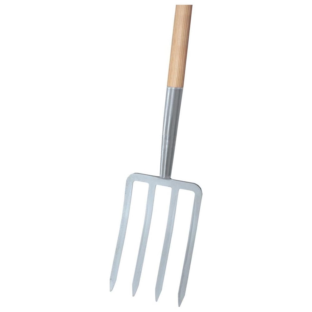 IDEAL 67053000 Spatengabel mit 4 Zinken/T-Stiel, Silber/beige, 16,5x4x116,5 cm