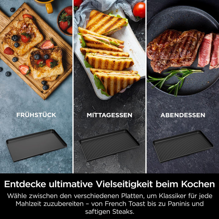 Ninja Sizzle Pro XL Indoor-Grill & Plancha, inklusive Grillplatte & oberer Plancha mit Antihaft-Kera