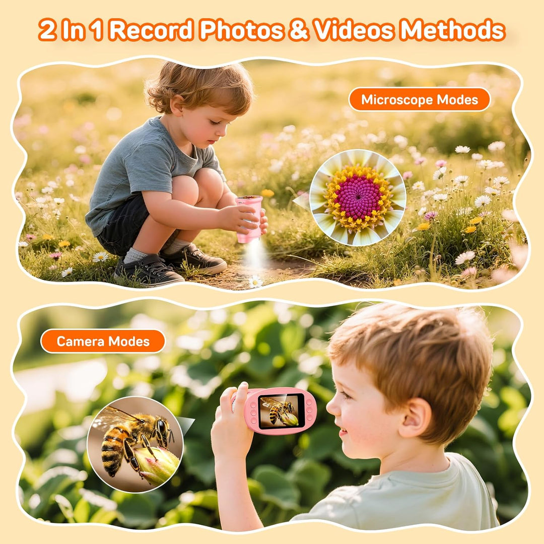 Handy Digital Mikroskop für Kinder, 1080P HD 2.0" Bildschirm Taschenmikroskop, Microscope LED Lights