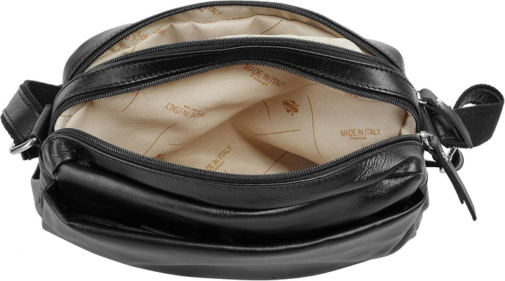 Samantha Look Umhängetasche echt Leder Damen | | 017792 Schwarz, Schwarz