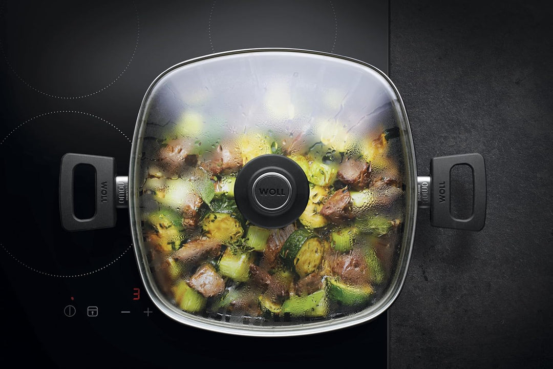 Woll Nowo Titanium Guss-Kasserolle viereckig - Induktiv -, 28 x 28 cm, 10 cm hoch, 6.0 Liter, mit 2