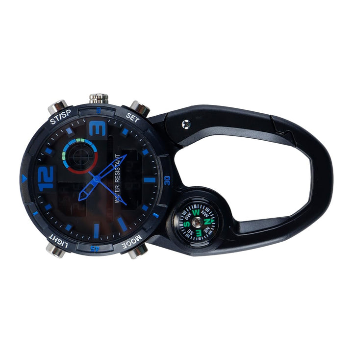 Outdoor-Kletteruhr mit Schnalle (rotes Zifferblatt) Clip-On-Uhr, geeignet für den Aussenbereich und