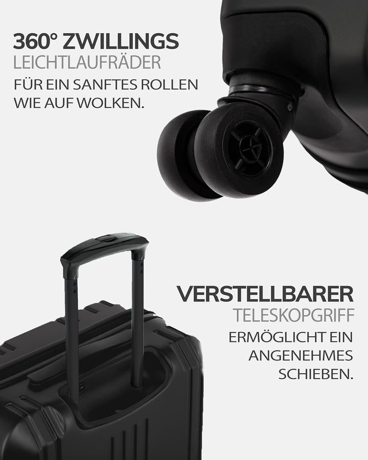 FERGÉ Kofferset 3 TLG Hartschale mit TSA-Zahlenschloss Cannes Reisekoffer Trolley-Set (Handgepäck, L