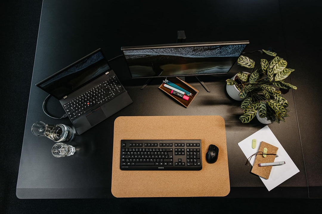 CHERRY MW 3000, Kabellose Ergonomische Maus für Rechtshänder, 2,4 GHz Funk, 6 Tasten, Optischer Sens