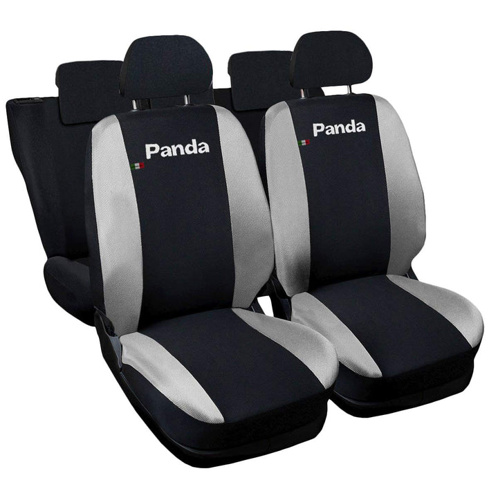 Lupex Shop Panda.013b.Gc2 New Panda zweifarbige Sitzbezüge - mit geteilte Rückbank 1/3 - schwarz hel