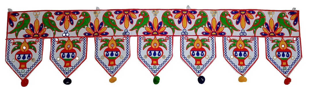 Purpledip Baumwolle Bandhanwar (Bandharwal Toran) "Colorful Saga", Tür-Aufhängung, Fenster-Volant, e