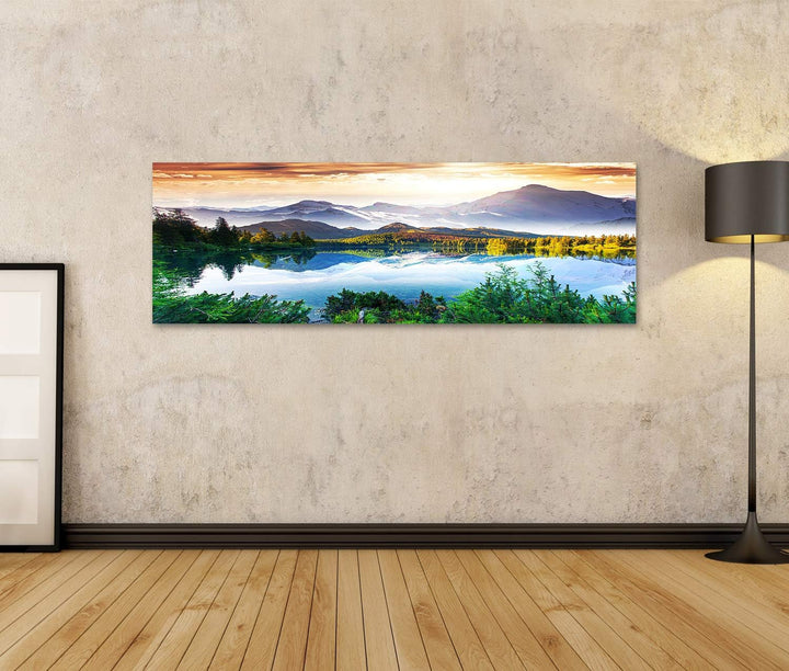 islandburner Bild auf Leinwand See Fantastisch Sonniger Tag Berg Bilder Wandbilder Poster Leinwand 1