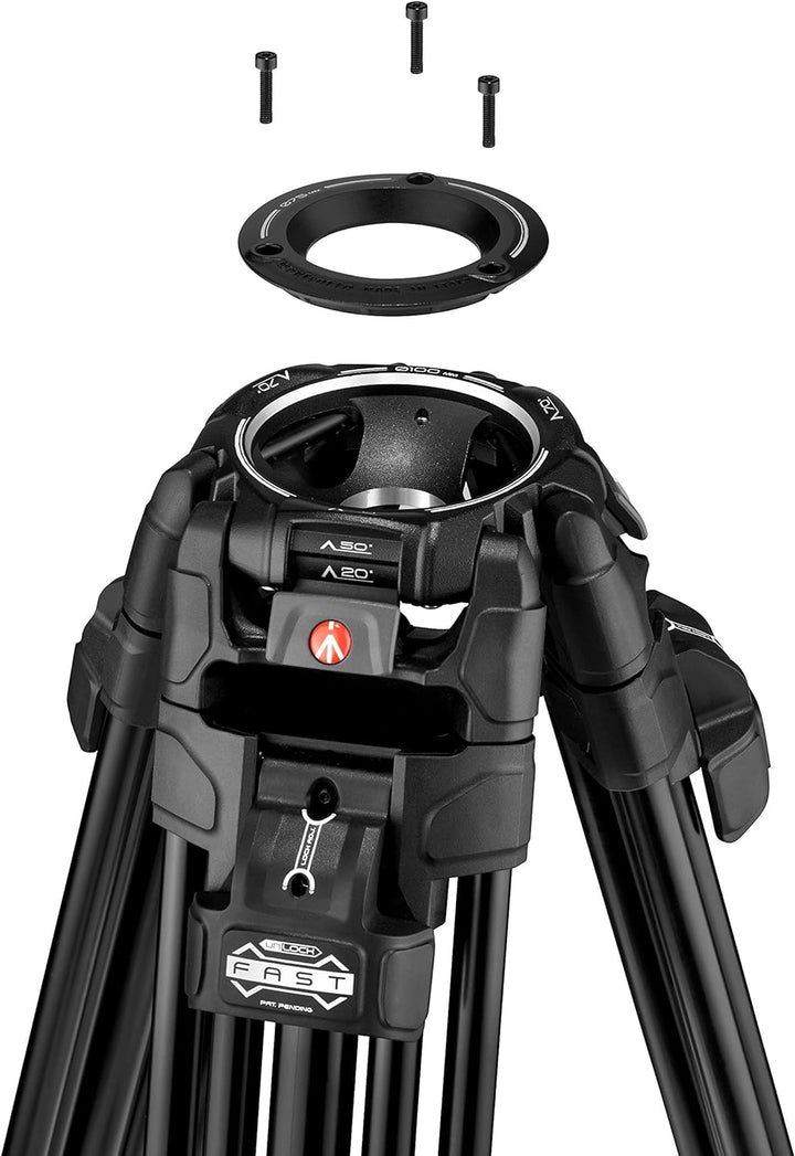 Manfrotto, Profi-Videokamera-Stativ 645, Tripod aus Aluminium mit schnellen Doppelrohrbeinen, Kamera