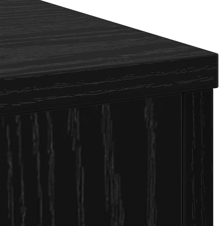 vidaXL Pflanzenständer 2 pcs Schwarz Eichen-Optik 30 x 30 x 50 cm, Wohzimmer Deko, moderner Pflanzen