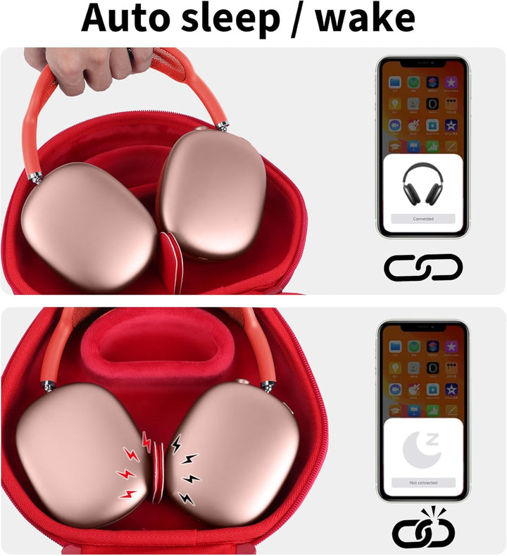Hart Schutzhülle kompatibel mit Apple AirPods Max Kopfhörer Rot, Rot