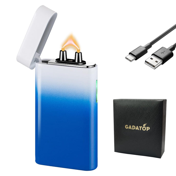 GADATOP Feuerzeuge Elektrisch USB Aufladbar Plasma Stabfeuerzeug LED Display Winddicht Retro Design