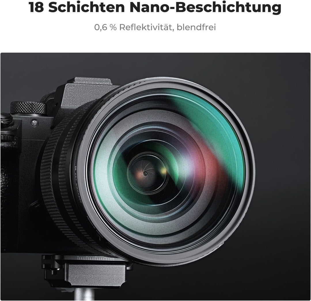 K&F Concept Nano-K Serie Black-Mist 1/4 Filter Filter & Black-Mist 1/8 Filter，77mm Black Promist Fil