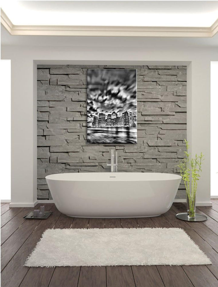 Pixxprint Monocrome, Skyline New York - Blick vom Dach des Empire State Building, Format: 100x70 auf