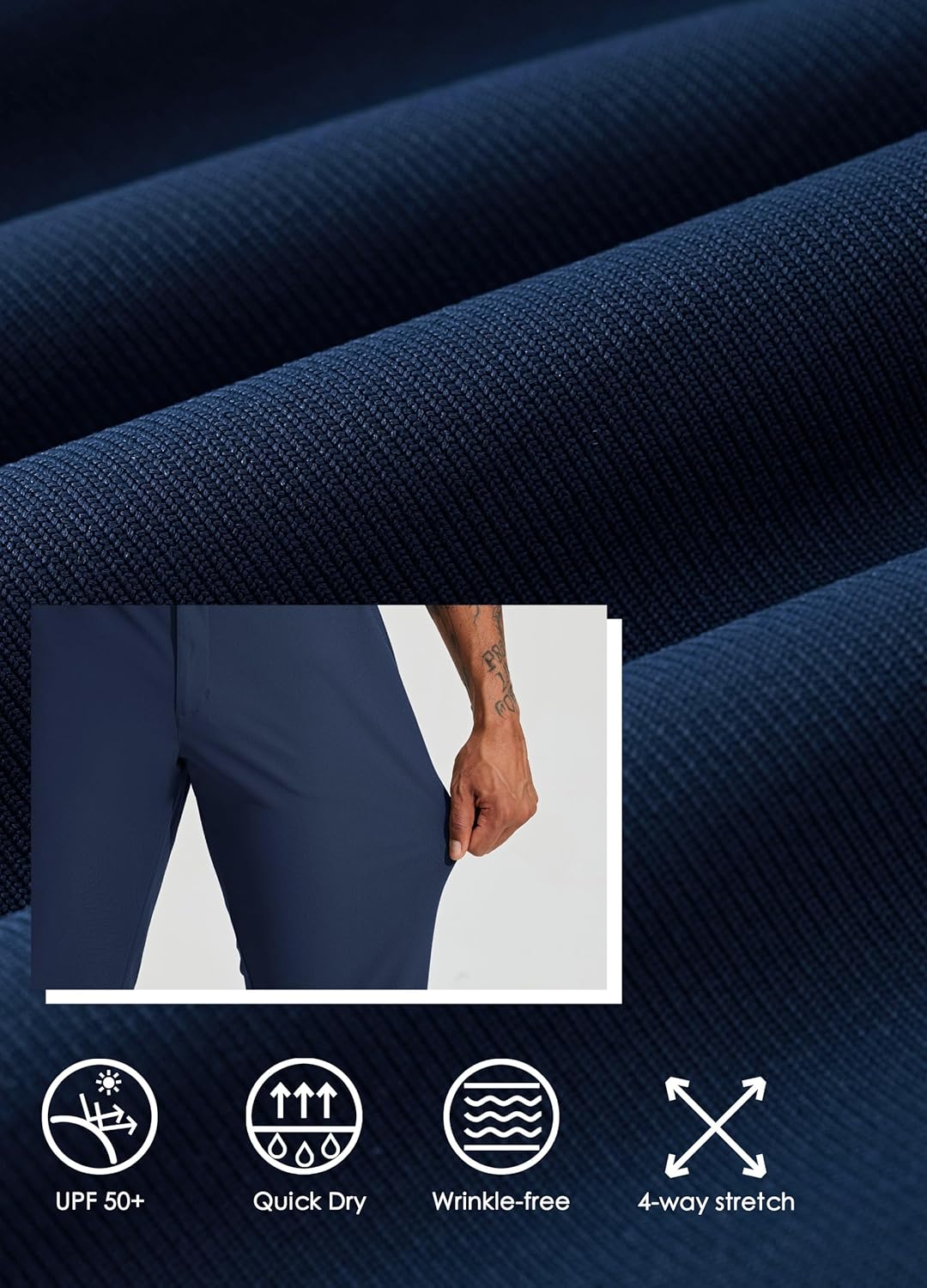 WILLIT Herren Golfhosen Stretch Kleid Hosen Slim Fit Schnelltrockner Casual Arbeitshose Stretchhose