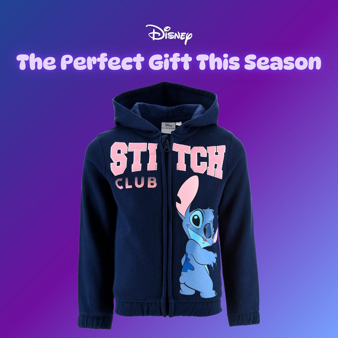 Disney Stitch Mädchen Kapuzenpullover, Pullover mit Reissverschluss, Geschenk für Mädchen, Grössen 3